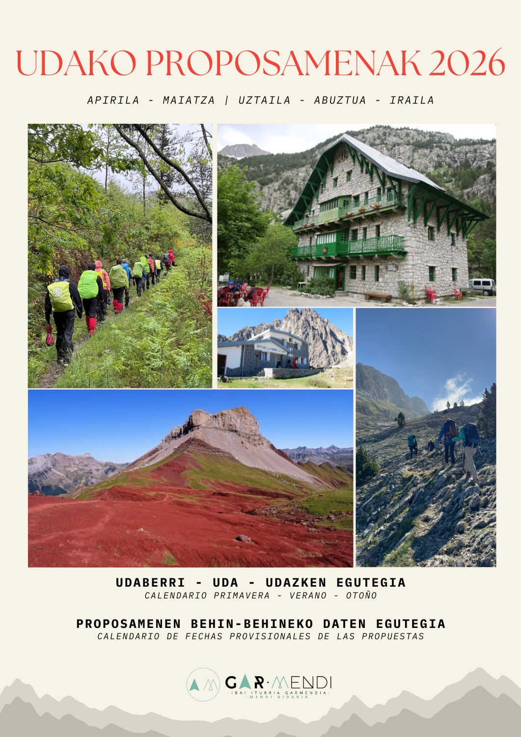 CALENDARIO DE LAS PROPUESTAS DE VERANO 2026